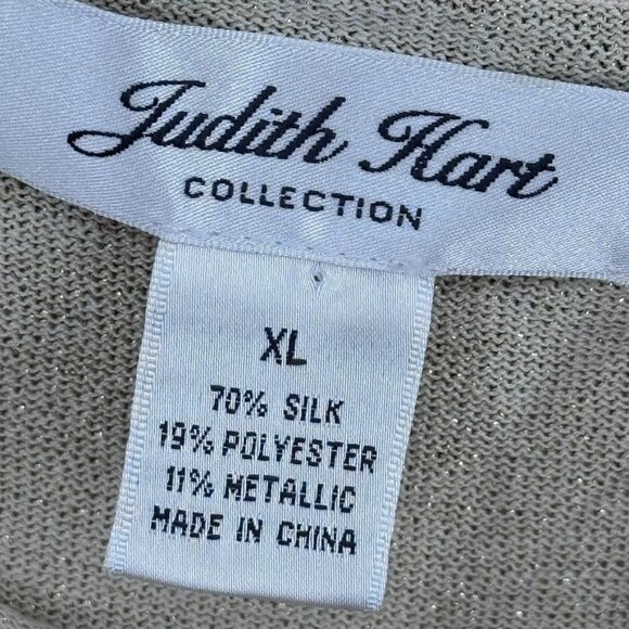 Judith Hart Collection size XL gold Metallic Knit cowl neck Sweater womens - Picture 5 of 10